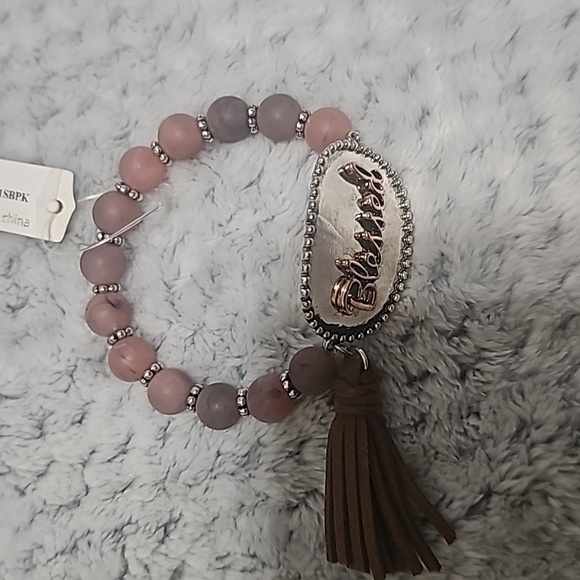 Blessed Antique Style Stretch Bracelet - NEW - Picture 3 of 4